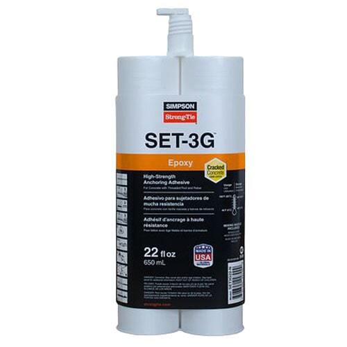 SET3G-22N SET-3G, 22 oz. Adhesive Anchor, Epoxy, High-Strength, Side-by-Side Cartridge, w/ Nozzle